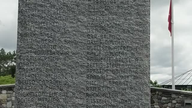 Names of Vermonters on Vietnam War Memorial in Sharon, Vermont.