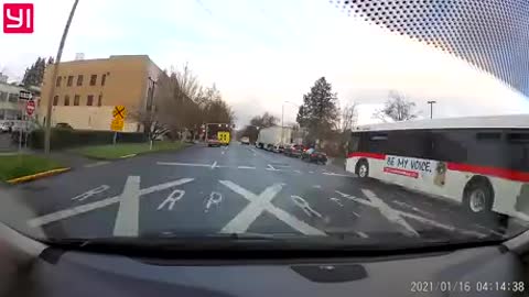 Idiots in cars:Semi vs. Train