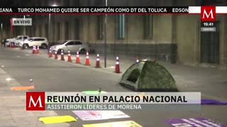 Se reúnen líderes de Morena en Palacio Nacional