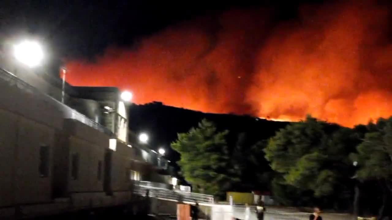 A major fire is raging in northern Athens