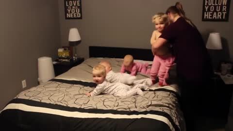 Mom vs triplets toddlers