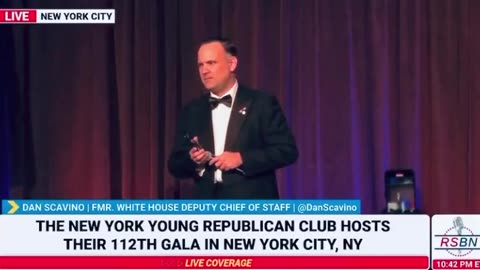 Trump calls in to the NYYRC Gala during Dan Scavino’s speech