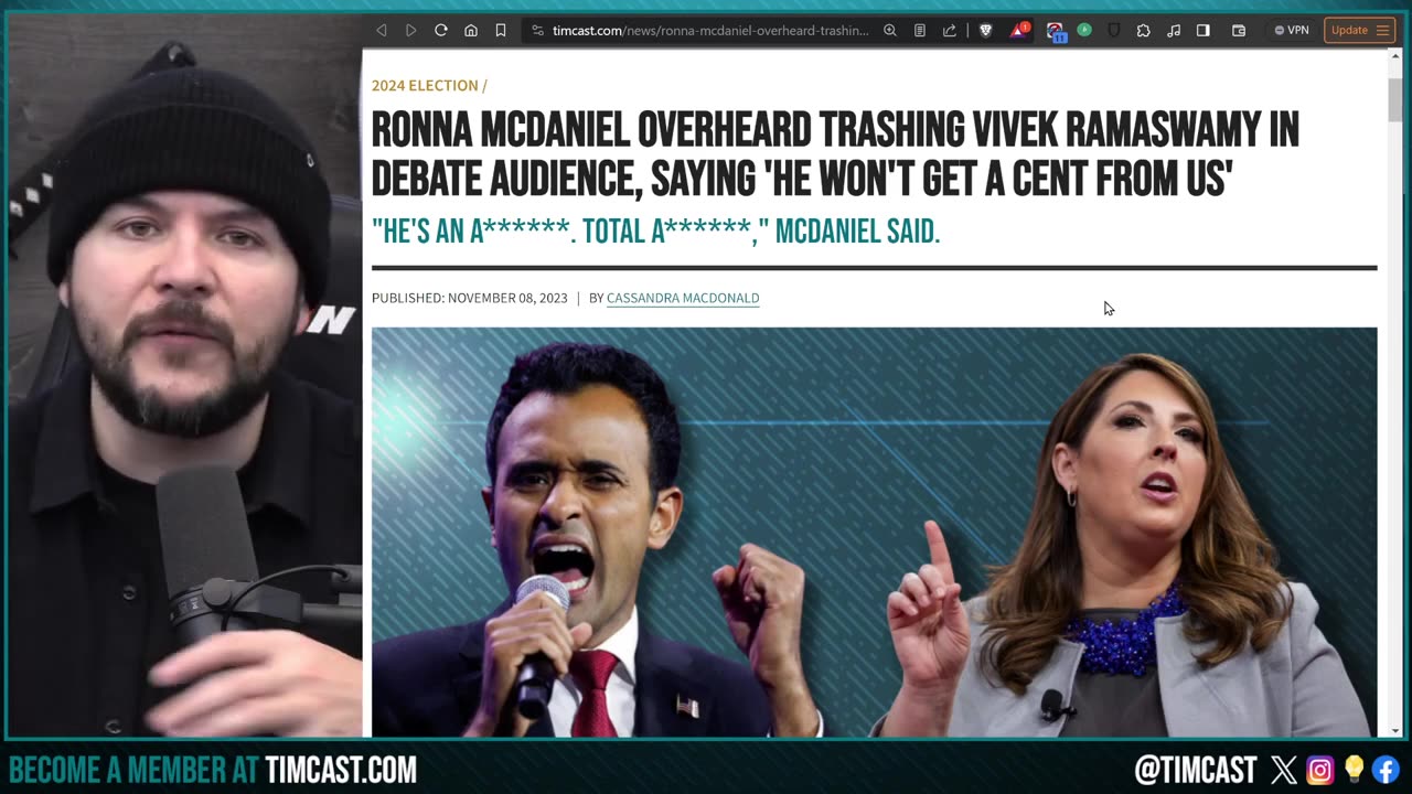 Vivek Ramaswamy ROASTS GOP FAILURE, RNC Chair Ronna McDaniel LOSES IT Cusses Him Out, DENIES Funding