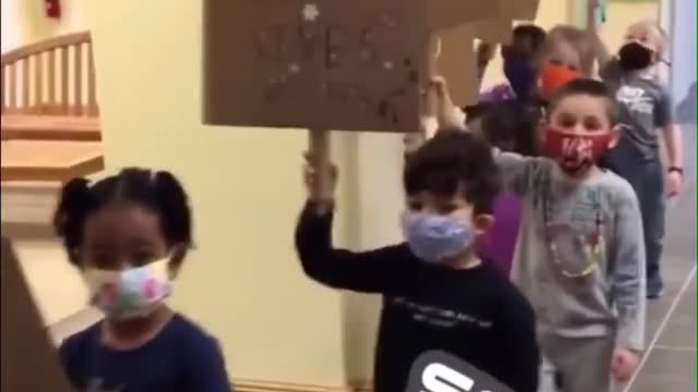 Preschool stages #BLM march for young students
