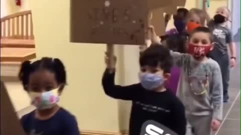 Preschool stages #BLM march for young students