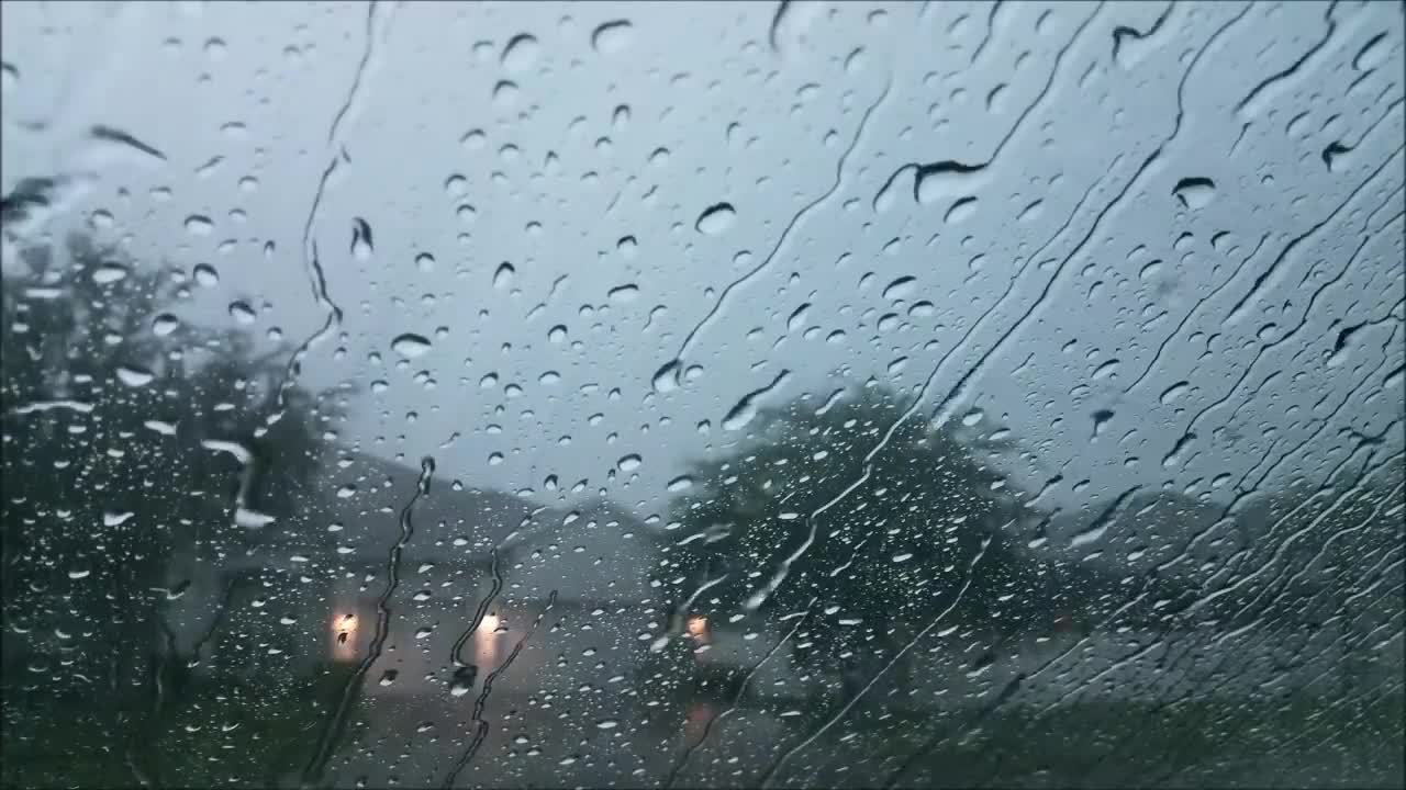 Rain Sound For Sleeping 30 Minutes Relaxing Raining On Car Glass Windows Thunder