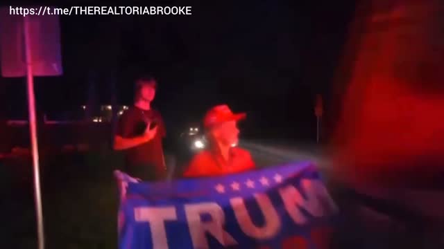 This is the scene near Mar-A-Lago where some Trump supporters have gathered