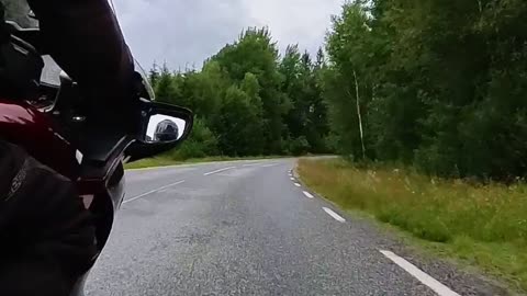 On smaller roads in Färgelanda, Sweden, 2024. First ride on my 06 Honda ST 1300 A Pan European.