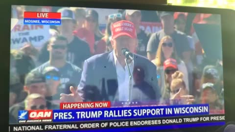 OAN president Trump rallies supporters in Wisconsin Saturday 03:58 pm