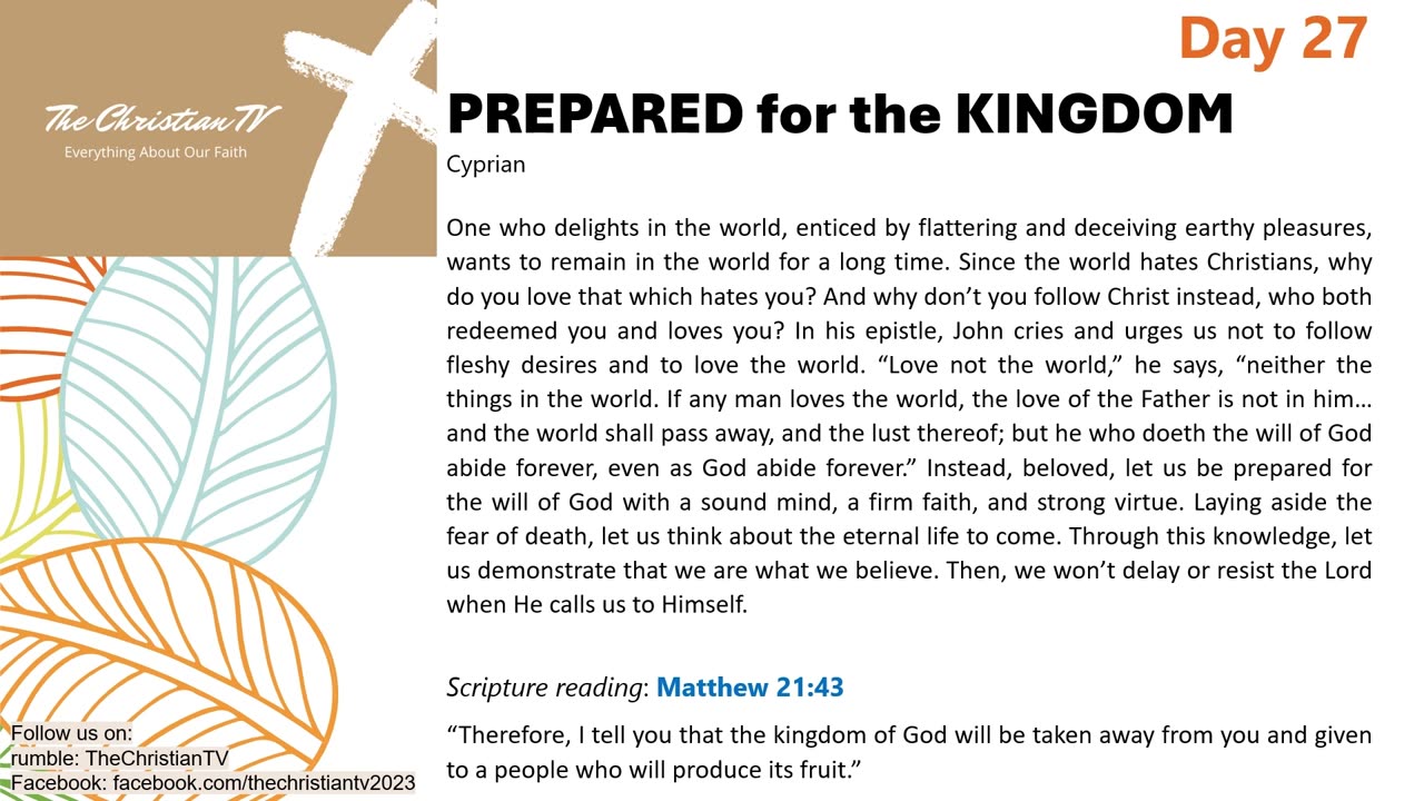 #027 Daily Devotions I Prepared for the Kingdom I TheChristianTV