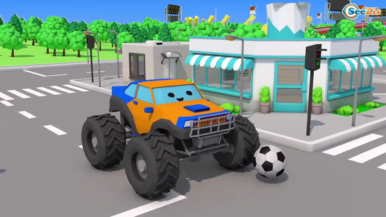 Car Cartoons for Children About The Two Trucks