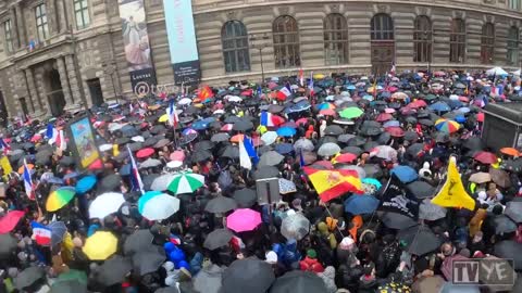 France - Massive turn out today as citizens protesting against Macron Mandates in the rain
