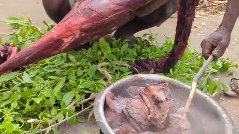 Incredible Lunch time hadzabe hunt's tribe cooking their soups #bushmen #traditional