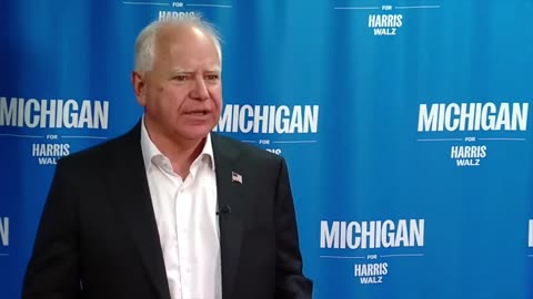 Tim Walz Arrives In Michigan