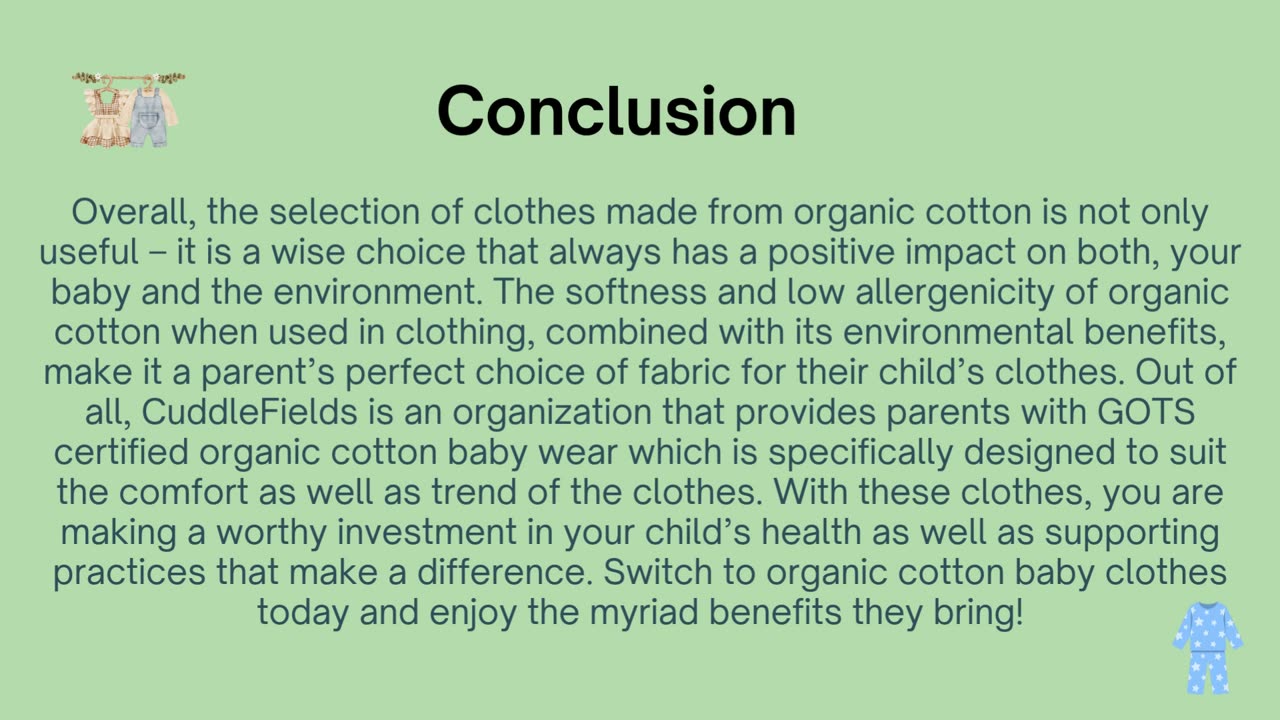 7 Key Reasons to Use Organic Cotton Baby Clothes