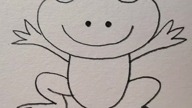 How to draw simple Frog in 1 minute #artkidz #drawing​ #draw​