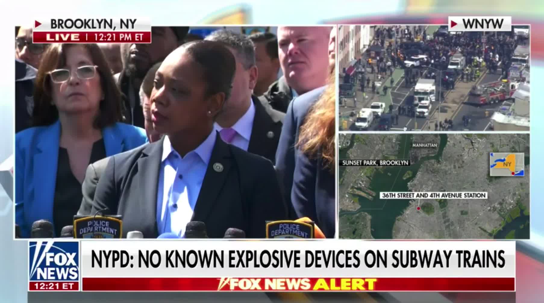 NYC Police Commissioneris asked why the attack on a New York subway is being connected to gun violence and not terrorism