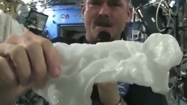 Squeezing Wet Things In Weightlessness Is Not As Easy As It Seems. | #Shorts #topchannel