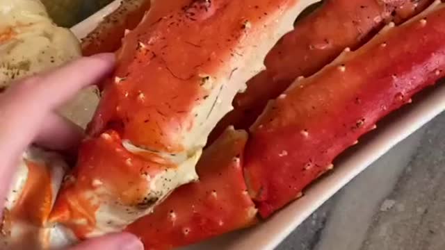 Steamed king crab legs are delicious