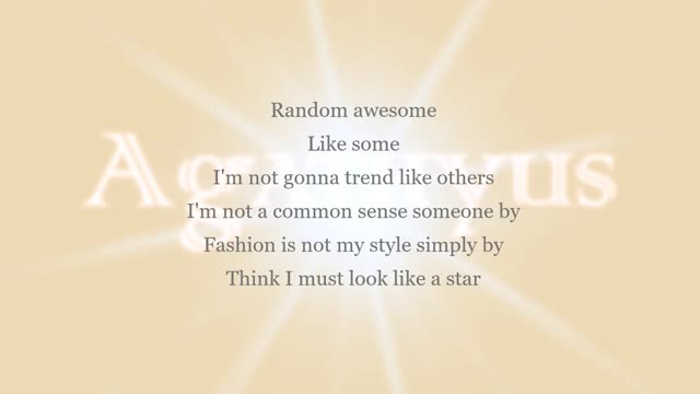 Agathyus ¬ Random awesome (official lyrics¬audio)