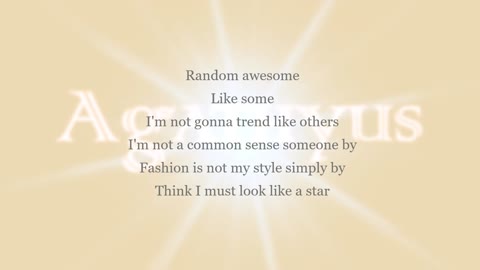 Agathyus ¬ Random awesome (official lyrics¬audio)