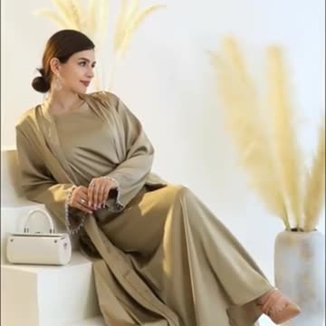 Latest diamond beading Kimono Muslim Robe abaya