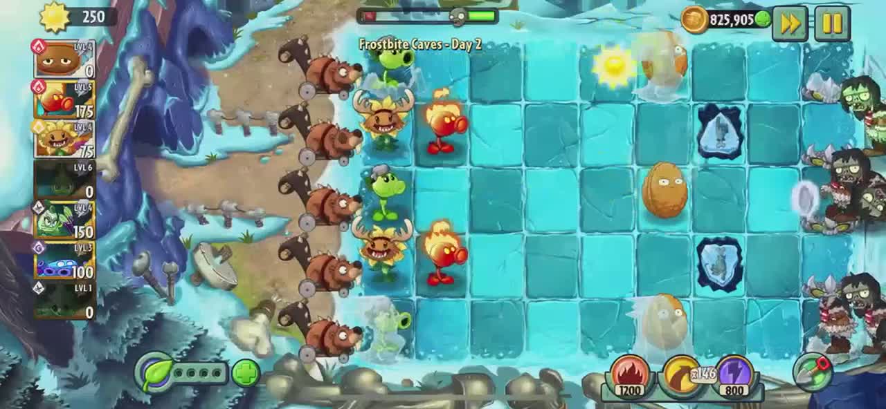 Plants vs Zombies 2 Frostbite Caves - Day 2