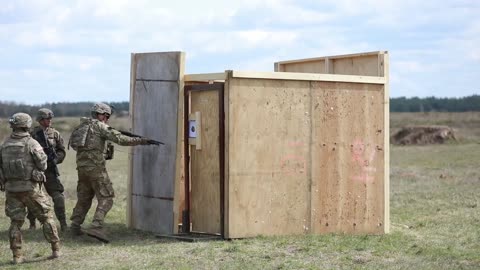 Soldiers Conduct an Assault Course in Support of NATOs Forward Presence Battle GroupPoland