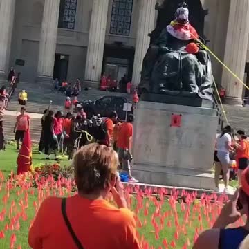 Queen Victoria statue toppled in Canada