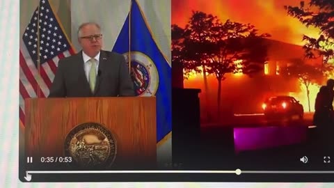 Gov Walz on the peaceful George Floyd protests back in 2020 - "we opened the window to smell burning rubber"