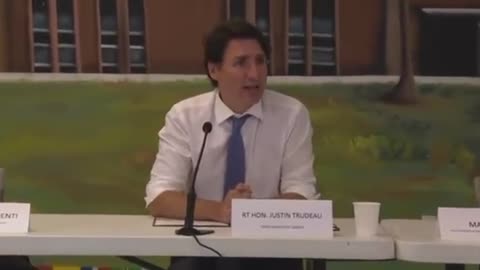 Trudeau: "...Our most recent initiative on banning...or sorry...freezing the market for firearms..."