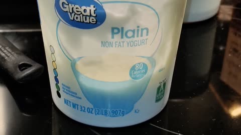 Eating Great Value Plain Nonfat Yogurt, Dbn, MI, 5/14/24