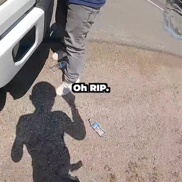 TRUCK CATCHES FIRE AND BIKER HELP PUT IT OUT* SEE WHAT HAPPEN*