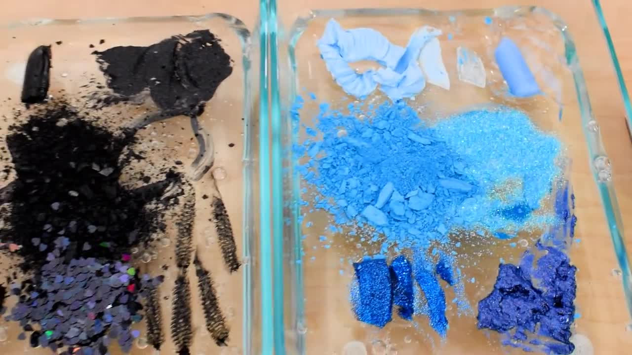Mixing Makeup Eyeshadow Into Slime ! Black vs Blue Special Series Part 34 Satisf (1)