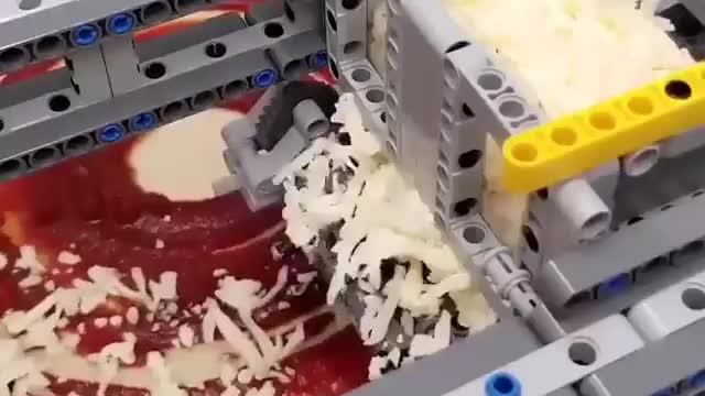 Pizza factory made of legos