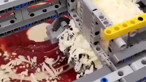 Pizza factory made of legos