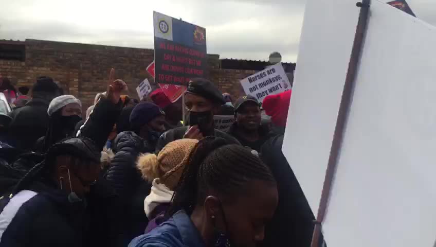 Saftu members picketing over a wage dispute in Centurion