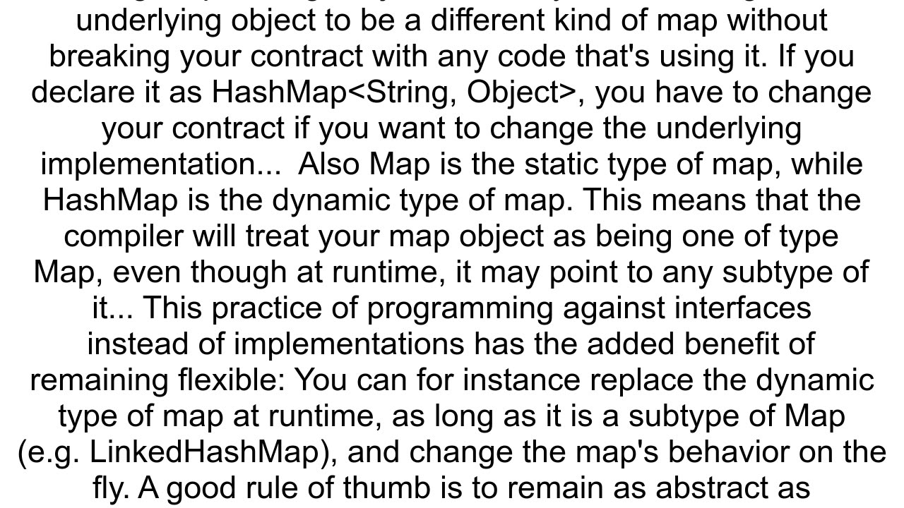 Hashmap VS Map in Java
