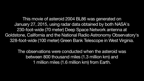 NEW VIEWS OF AST EROID 2004 BL86 0 NASA VIDEO