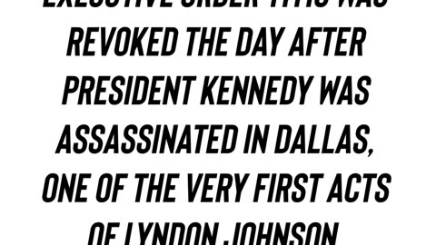 EO 11110 Revoked After President Kennedy’s Assassination