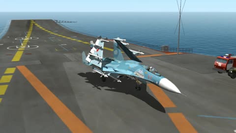 Su-33 fighter take-off and landing into Kuznetsov aircraft carrier - Lockon- Flaming cliff 2