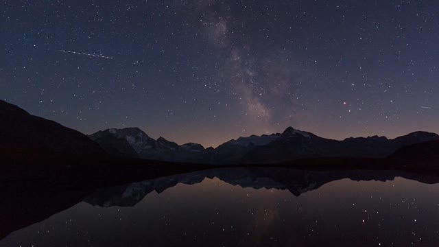 Beautiful Timelapse of the Night Sky with Reflections in a Lake