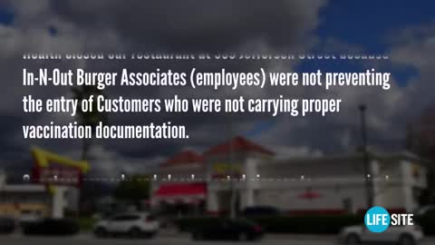 USA | In-N-Out-Burger Doubles Down Against Discriminatory COVID Mandates