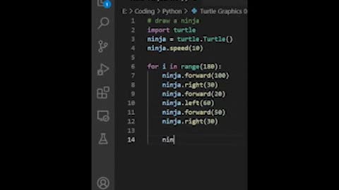 DrawaNinjaDesignusingpythonturtle!😯#python#shorts ⑵