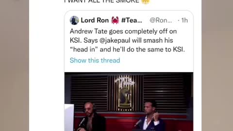 KSI and Andrew Tate got back and forth on twitter😳