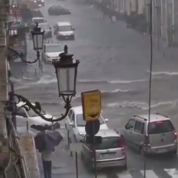 Severe flooding caused by heavy rains in Sicily Catania, Italy