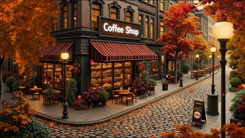 Jazz Autumn October at Cozy Coffee Shop Instrumental Jazz Music