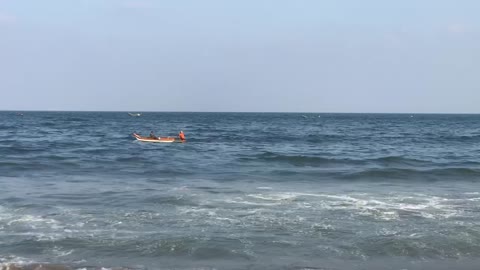 The lonely boat in Indian Ocean