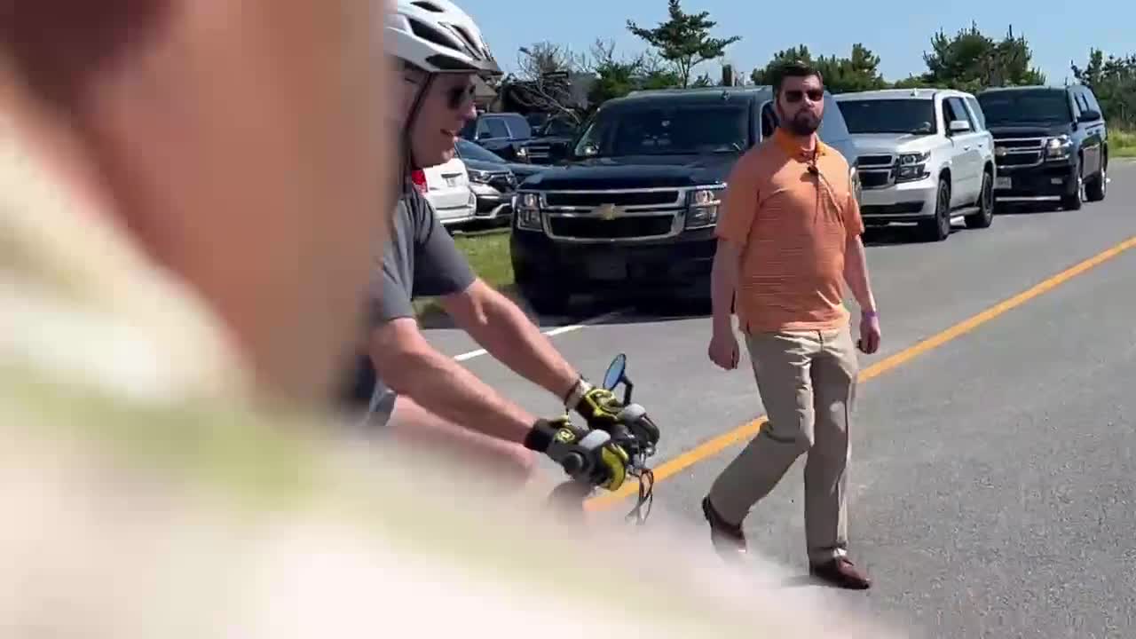 NOW - Biden falls off bike on Delaware ride with Jill.