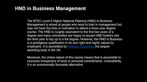 hnd business management distance learning from CCM